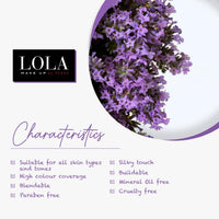 Lola Make Up by Perse Mono Eyeshadow with Natural Ingredients Vegan and Cruelty-Free Eye Makeup Palette High Coverage Satin Eye Shadow for Women, Lavender (027)