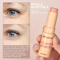 ChicNana Collagen Multi Balm Stick, Collagen Stick Lip Balm Anti Wrinkles Face Moisturiser, Hydrating Eye Boosting Moisturer for Face Eye Lip Neck