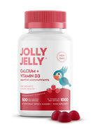 JOLLY JELLY Calcium and Vitamin D3 Tapioca Gummies – 500mg Calcium 1000IU Vitamin D3 – 60 Vegan Gummies – Immunity & Bone Health – Strawerry Flavour by Jolly Jelly