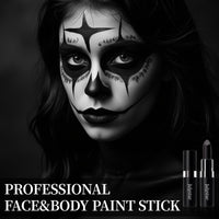 YBUETE Black Cream Blend Stick, Safe and Professional SFX Face Body Paint Stick ,Makeup Face Lip Painting for Sports Festival Halloween Football Adult Festival Theater Performance Party Cosplay