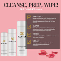 BLUESKY Bluesky Gel Polish Cleanser, 250ml 99.9% Isopropyl Alcohol, Nail Prep and Wipe Solution, Gel Nail Polish Residue Cleanser, Multi-Purpose, Remove Sticky Tacky Layer