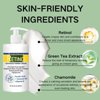 Cureluxe Retinol Firming Body Lotion，with Aloe Vera & Vitamin E，Gentle Moisturiser for Dry Skin, Anti-Aging Body Lotion for Crepey Skin, Coconut Oil Enriched Skin Care for Women & Men