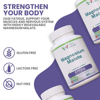 A to Z Pure Health Magnesium Malate Capsules | High Absorption, Premium Magnesium Malate 625mg Supplement | 60 Easy to Swallow Capsules (2 Months Supply) | Supports Energy Levels, Heart Health, Muscle Function | UK Made