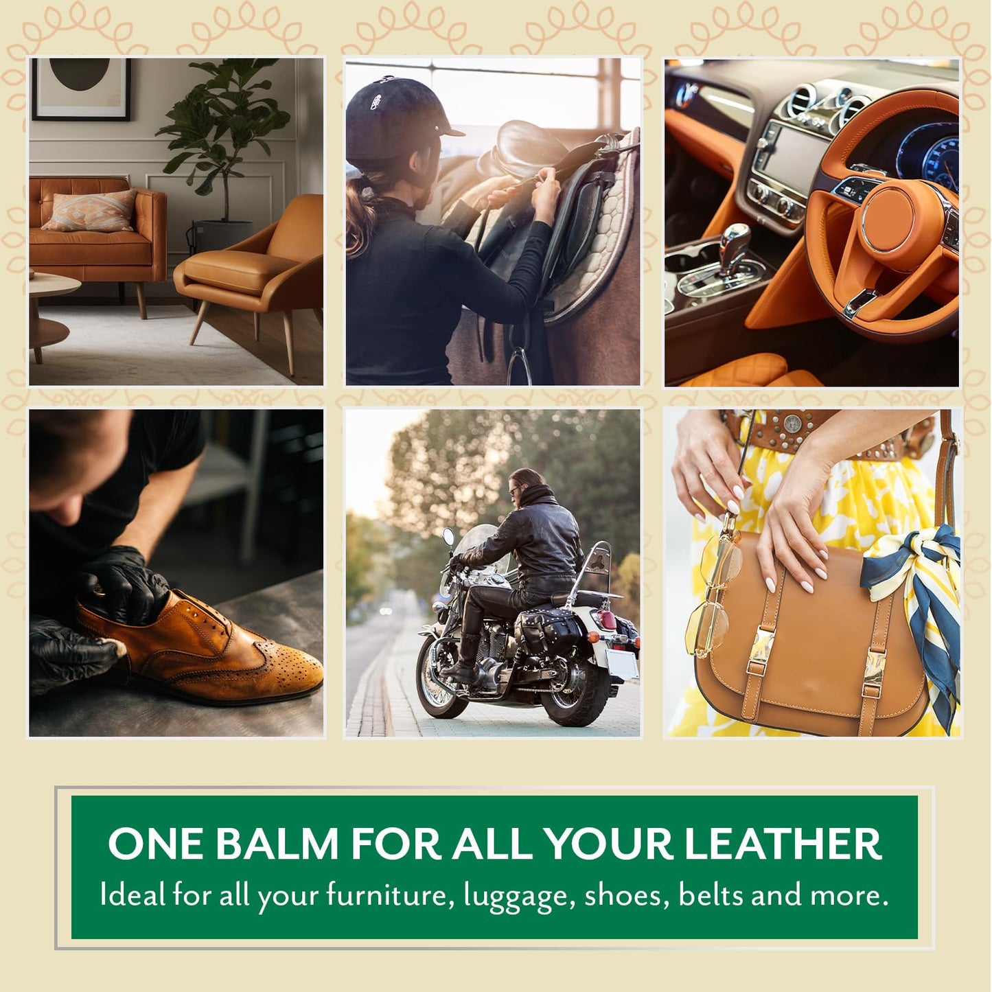 Wheelers Natural Leather Balm (300ml) Natural Beeswax, Infused with Essential Oils, Deep Nourish, Protection and Leather Restorer for Sofas, Car Seats, Shoes, Jackets, Belts and More - Made in UK