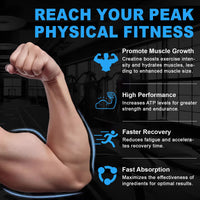 XAYGHE Creatine Gummies - Max 5000mg Creatine Monohydrate Gummies for Men and Women, 120 Chewable Vegan Gummies, Blueberry Flavour- 2 Months Supply, Suger Free