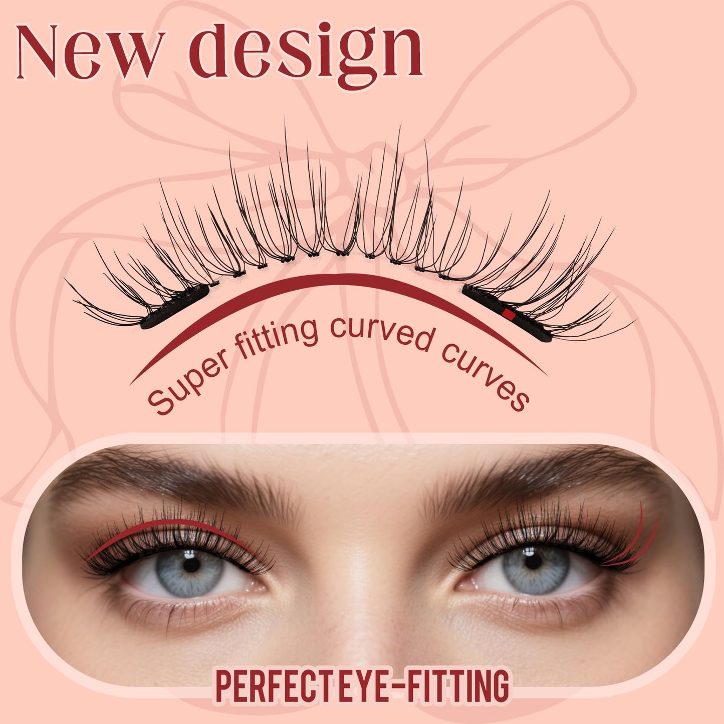 Higu clace Magnetic Eyelash kit, Reusable Magnetic Lashes Set with Clamp, Waterproof No Glue Lashes for All-Day Comfort & Easy to Use (Style MB)