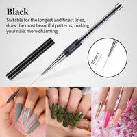 beetles Gel Polish Beetles Nail Art Liner Brushes, Nail Gel Polish Painting Nail Art Design Brush Pen Set Diamond Application Rhinestone Handle, Dotting Drawing Pen Sizes 5/7/9/11/20mm, 5Pcs