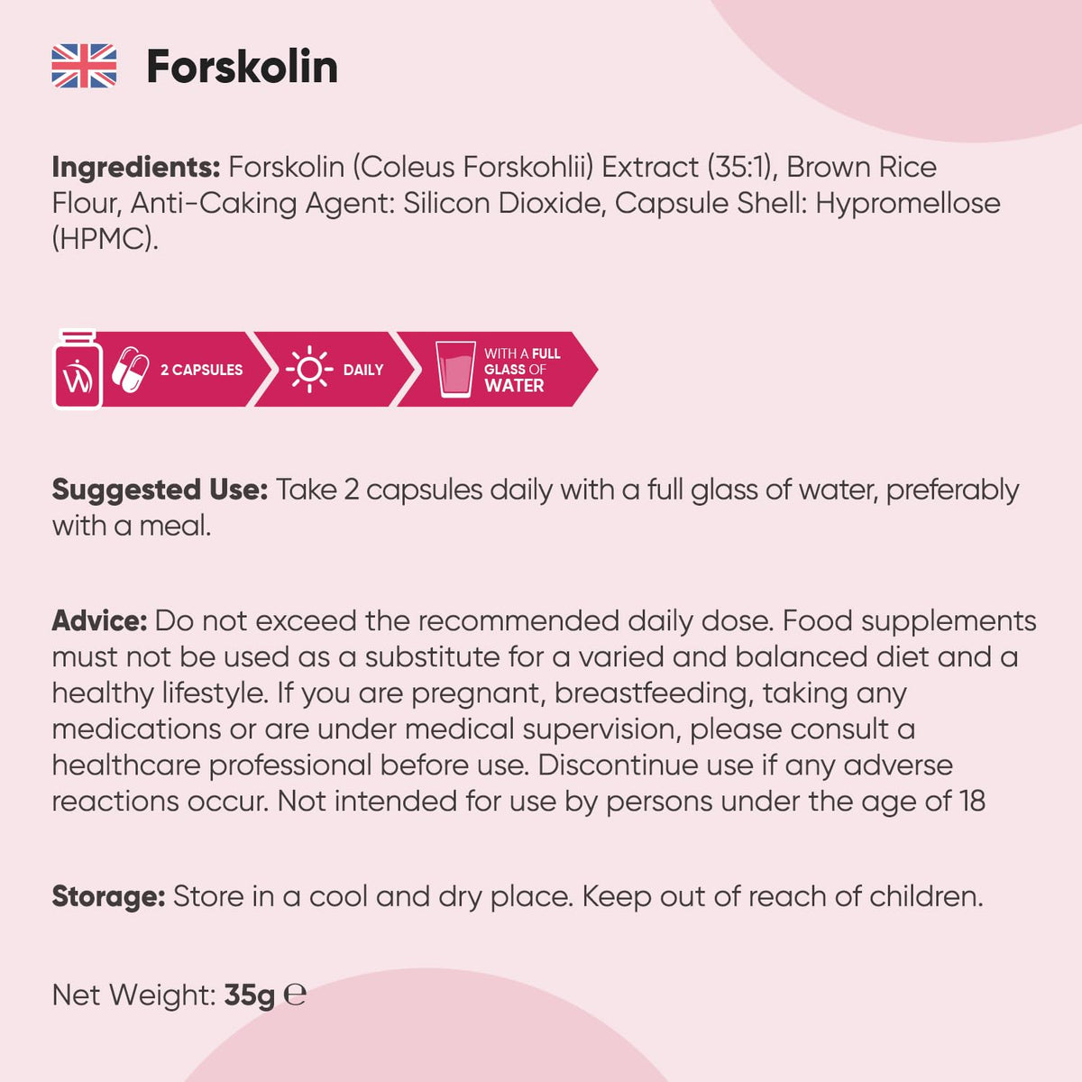WeightWorld Forskolin Capsules 1000mg - 60 Vegan Capsules - Coleus Forskohlii Extract - Suitable for Keto & Low-Carb Diets - Allergen-Free & Non-GMO - Forskolin Supplement for Men & Women