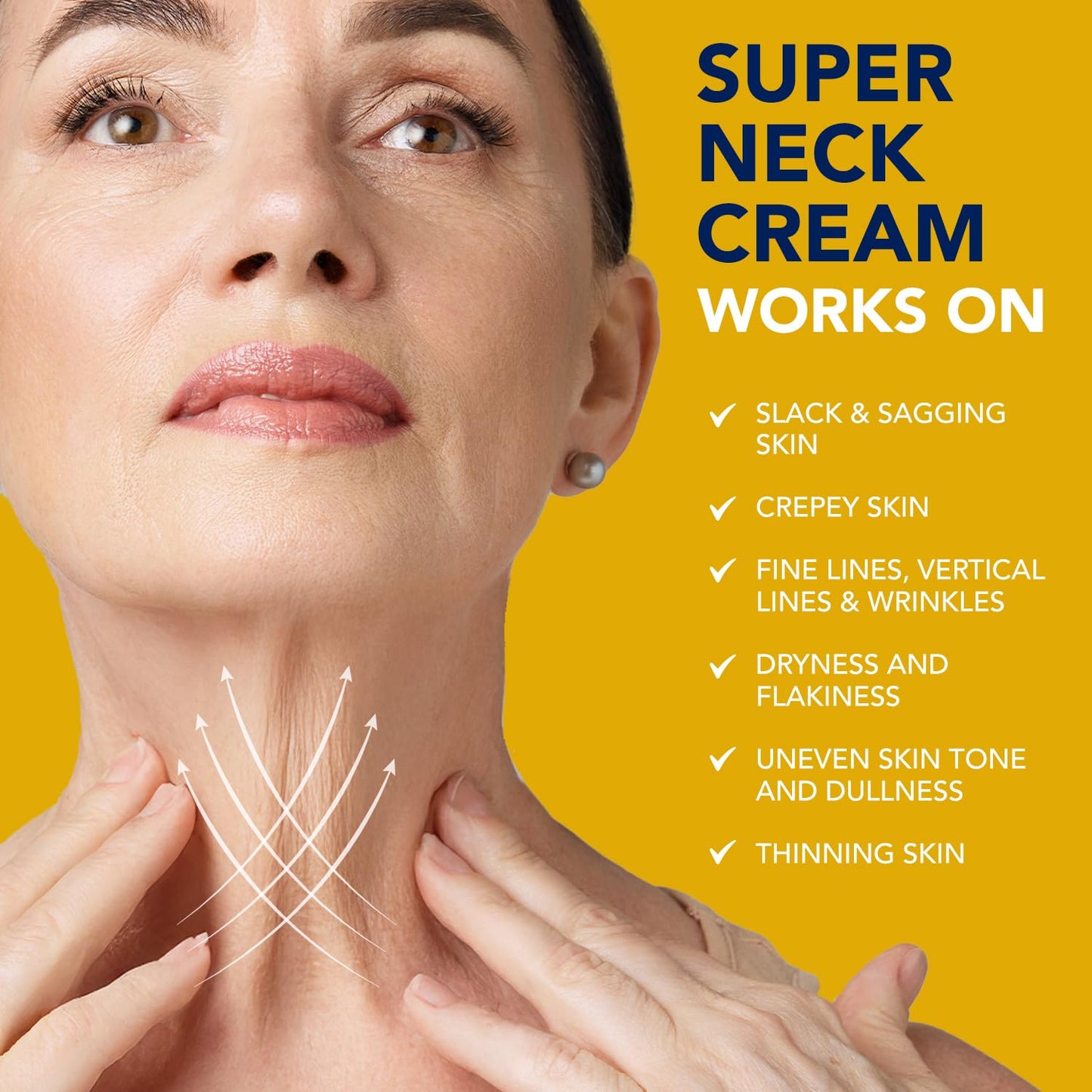 Neck Cream for Firming Tightening & Wrinkle: Korean Made Crepey & Sagging Skin Toning, Anti-Aging Cream for Décolleté, Chest - Acetyl Hexapeptide-8, Collagen Water, Peptides, Skin Derma Rejuven
