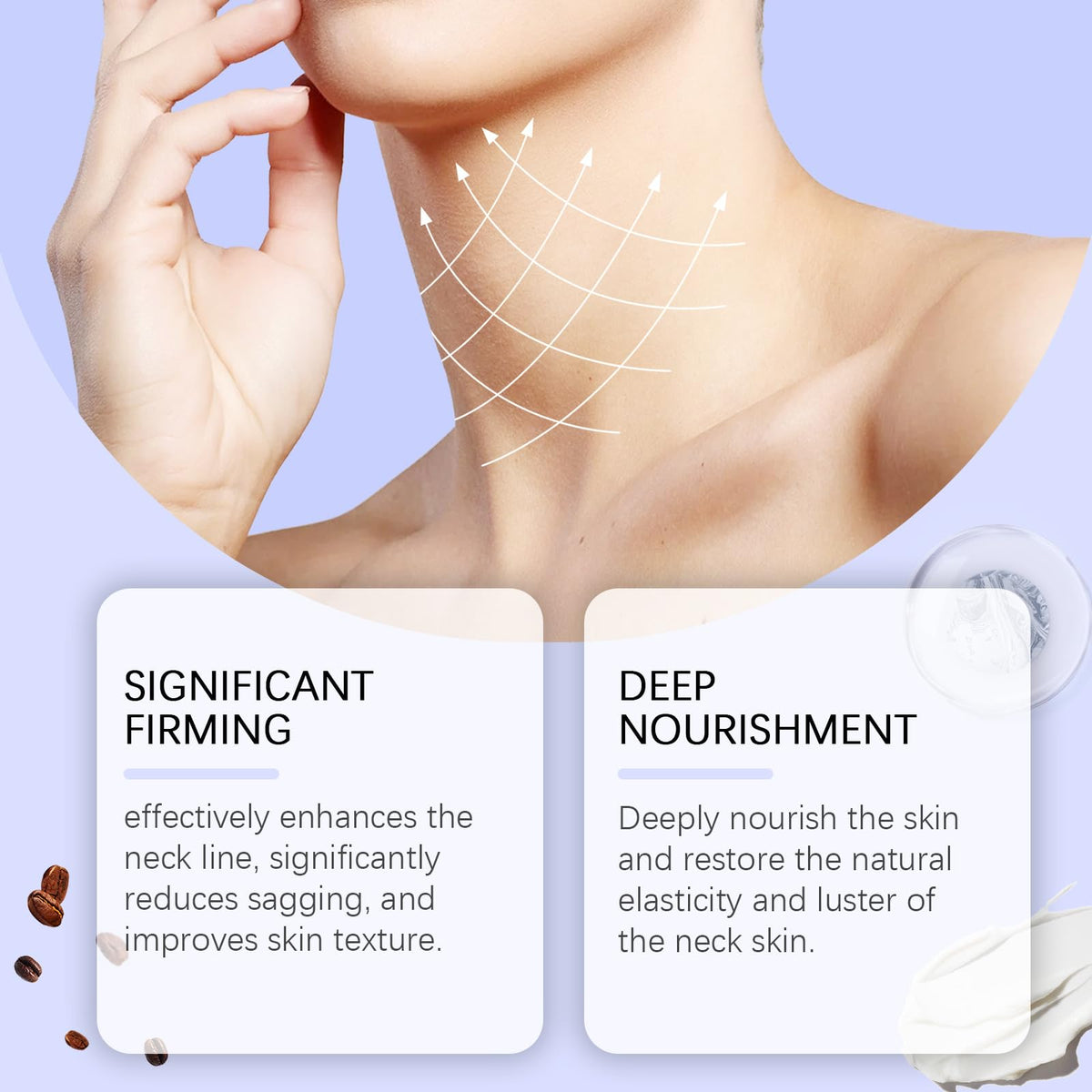 TINCAI 50ml Advanced Neck Firming Cream - Best For Tightening Sagging Skin,Tighten & Lift Firming Neck Cream,Anti Aging Smoothes Wrinkles Skin Tightening and Repair Decolletage Cream