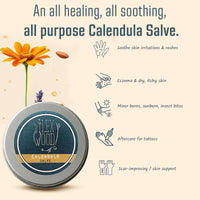 The Ilex Wood - All-Natural Skin Balm - Calendula Salve - soothes rashes, itching, dry skin, eczema, cruelty free, plastic free, handmade in the UK - 100ml