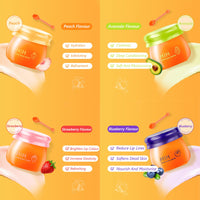 HERBENJOY Lip Balm Set, Moisturizing Lip Balm Multipack Fruity Flavoured Chapstick, Honey Bottel Shape Hydrating Lip Mask - Peach, Blueberry, Strawberry, Avocado Lip Balms For Moisturize Anti-Cracking