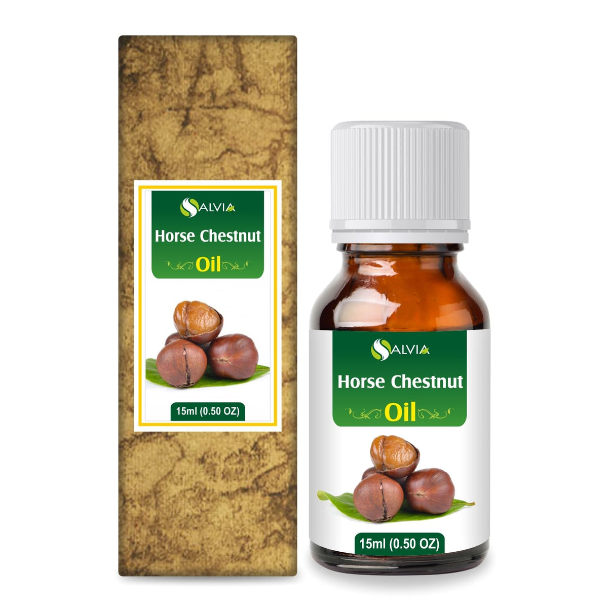 SALVIA Horse Chestnut Oil Pure and Natural Oil | Firm Skin, Skin Hydration, Skin Toning, Cosmetic Grade, Hair Care, and DIY Purpose - 15 ML