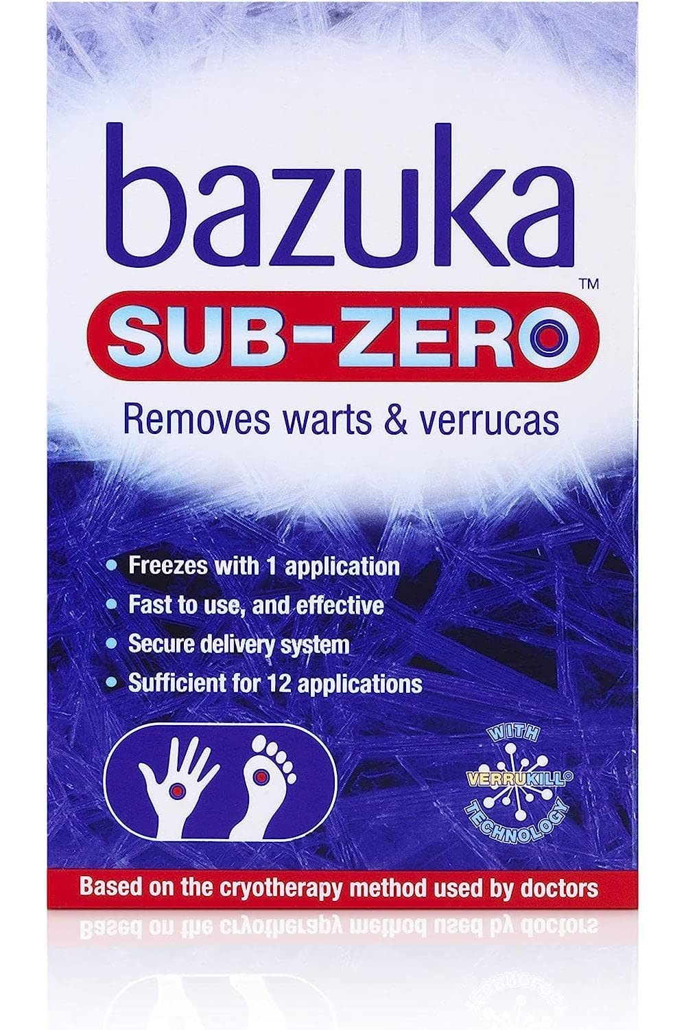 Bazuka Sub Zero Warts & Verucca - 12 Applications (50ml) - Pack of 2