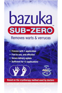 Bazuka Sub Zero Warts & Verucca - 12 Applications (50ml) - Pack of 2