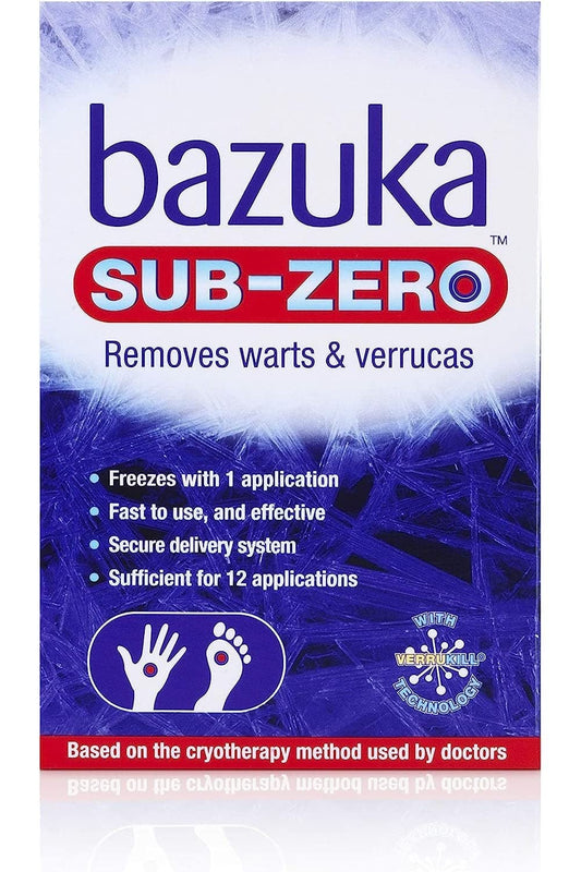 Bazuka Sub Zero Warts & Verucca - 12 Applications (50ml) - Pack of 2