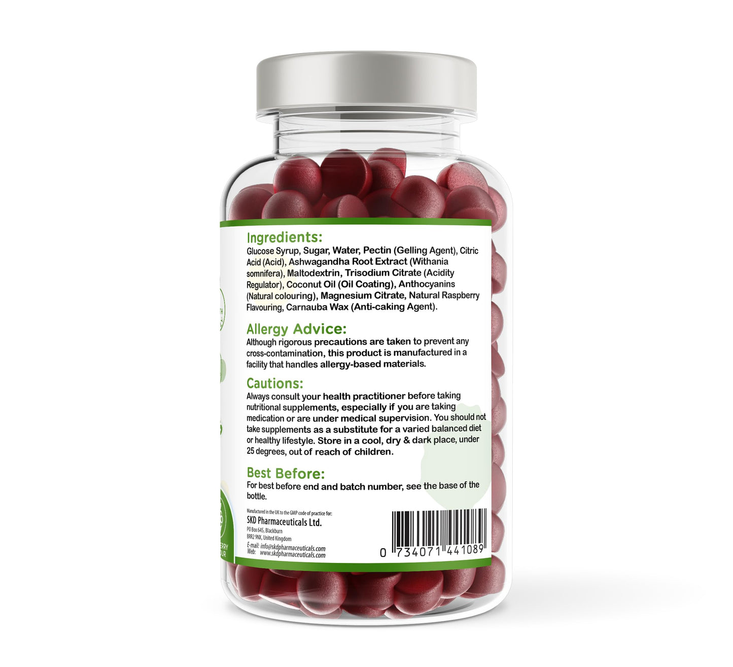 SKD Pharmaceuticals Ashwagandha | 1200mg | High Strength | 60 Vegan Gummies | 5% Withanolides | Trusted British Pharmaceuticals UK Made (60)