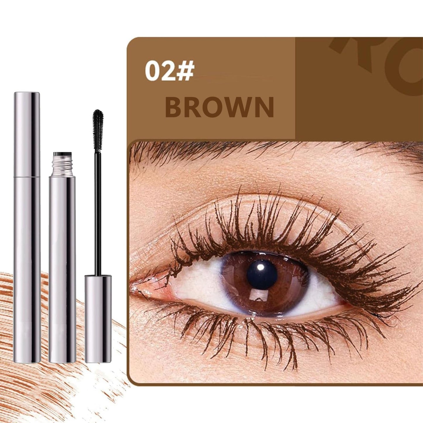 HERBINSOLS Brown Mascara for Older Women - Telescopic Mascara Waterproof - Hypoallergenic Mas-cara for Sensitive Eyes - Primelash mascara for Mature Women with Thinning Lashes