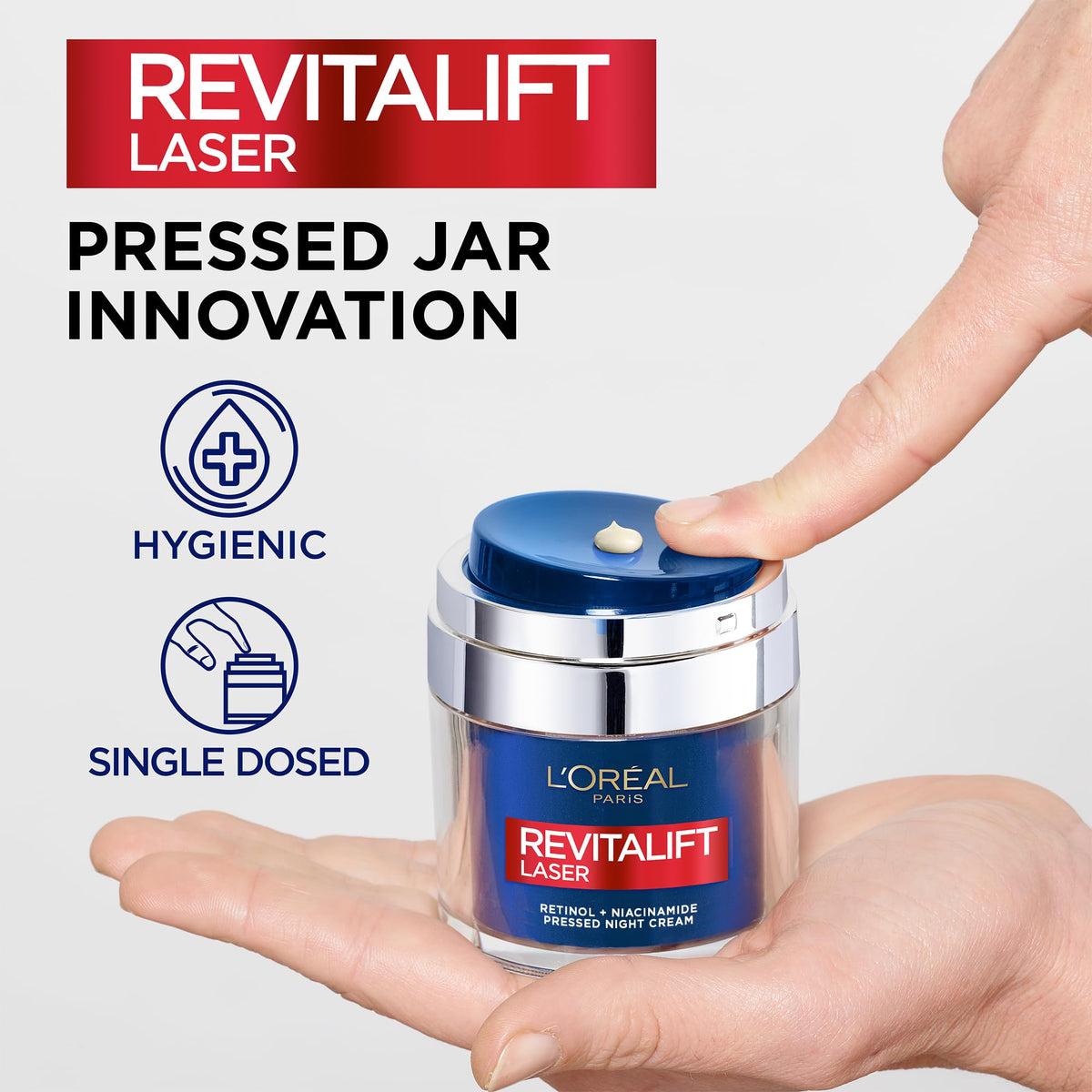 L'Oreal Paris L’Oréal Paris Retinol Cream, Revitalift Laser Pressed Night Cream for Anti-Ageing with Retinol & Niacinamide, Advanced Anti-Ageing Formula to Target Deep Wrinkles & Dark Spots, Moisturises Skin, 50ml