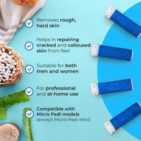 My Rollers 4 x Extra Coarse Blue Replacement Rollers Compatible with Emjoi Micro Pedi - Electric Foot File Roller Heads for Rough, Dry and Callused Feet