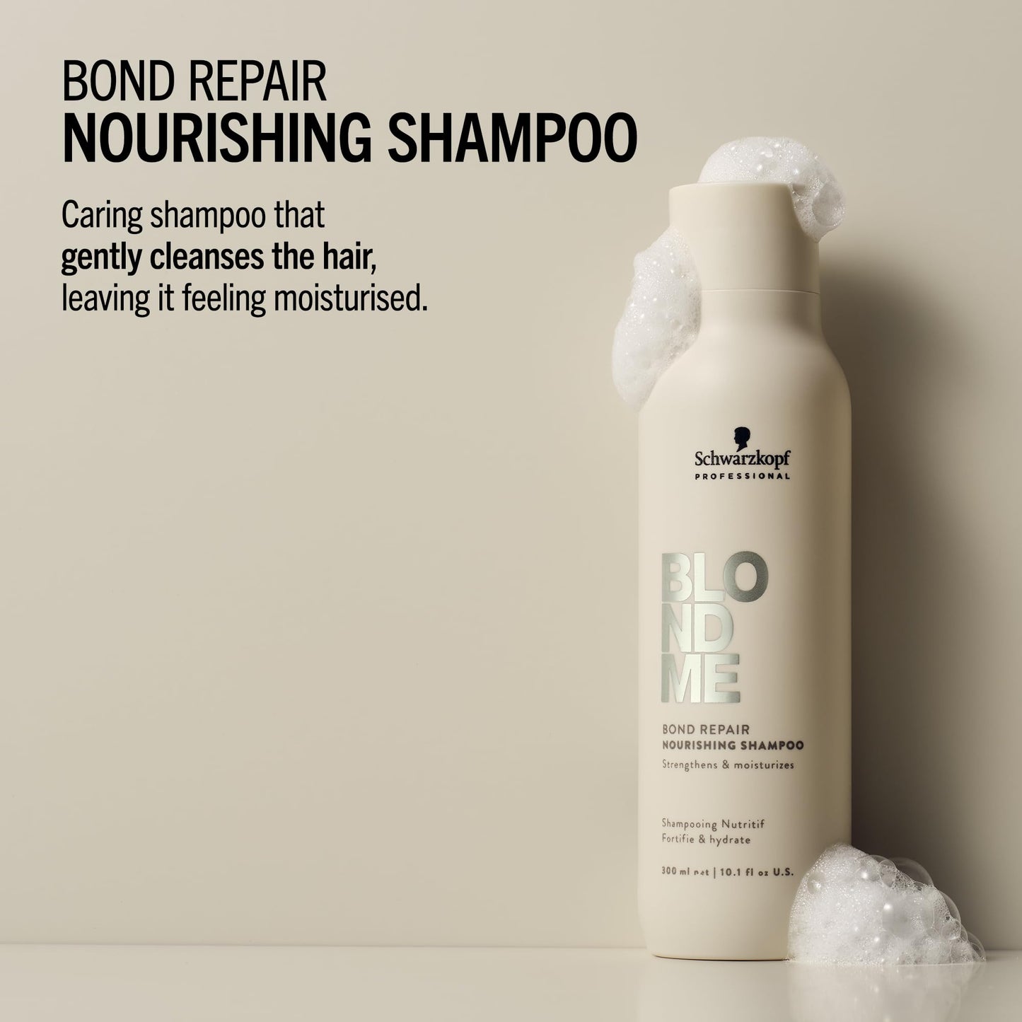 BlondMe Schwarzkopf Professional BLONDME Bond Repair Nourishing Shampoo Hair Shampoo Smoothing Almond Oil White Tea Deeply Nourishing Hydrating And Softening 300 ml