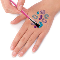 FabLab Glitter Tattoos | Create FAB Glittery Kids Tattoos! | Includes 28 Stencils and 4 Sparkly Colours of Bio-Glitter | Girls Gifts for Ages 8+
