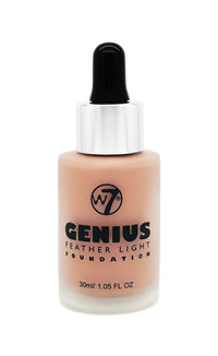 W7 Genius Super Smart Feather Natural Tan Light Make Up Foundation, 30 ml
