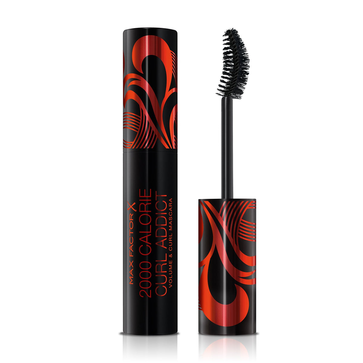 Max Factor 2 Calorie Curl Addict Mascara with Curved Brush, Volume and Curl In One, Black, 11 ml