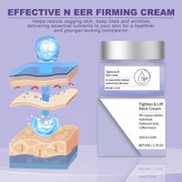 Nadiaen New Neck Firming Cream,Tighten & Lift Neck Cream Best Advanced Tightening and Repair Decolletage Cream Improving Neck Sagging Skin Reducing Wrinkles Skin Care Moisturizing Face Cream(50ml)