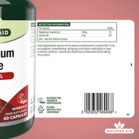 Natures Aid Magnesium Citrate 750mg with Vitamin B6 – High Absorption Vegan Capsules – Supports Muscle, Nerve & Bone Health and Stress Relief – Non-GMO, Gluten-Free – 60 Capsules