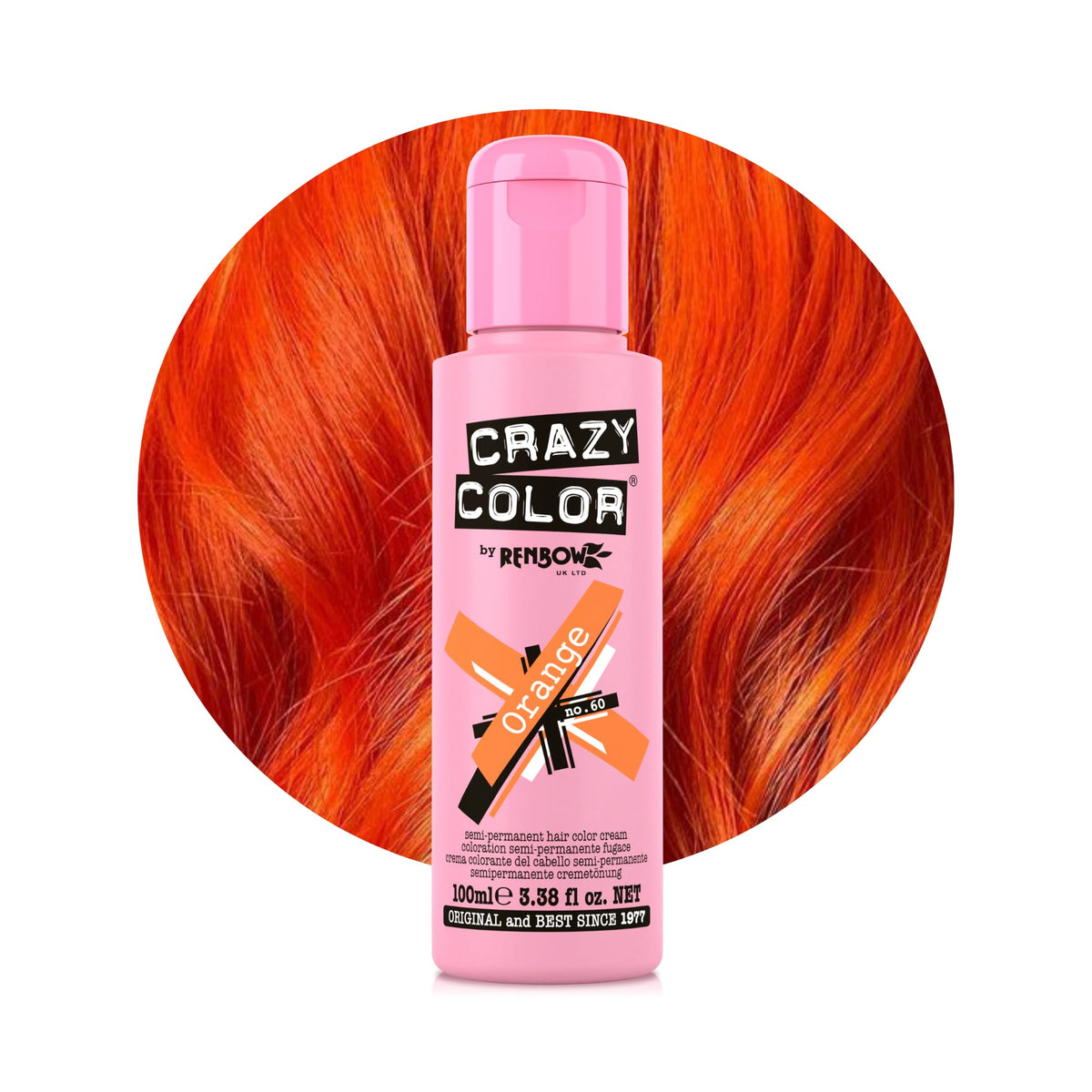 Crazy Color Orange Semi Permanent Hair Dye 100ml