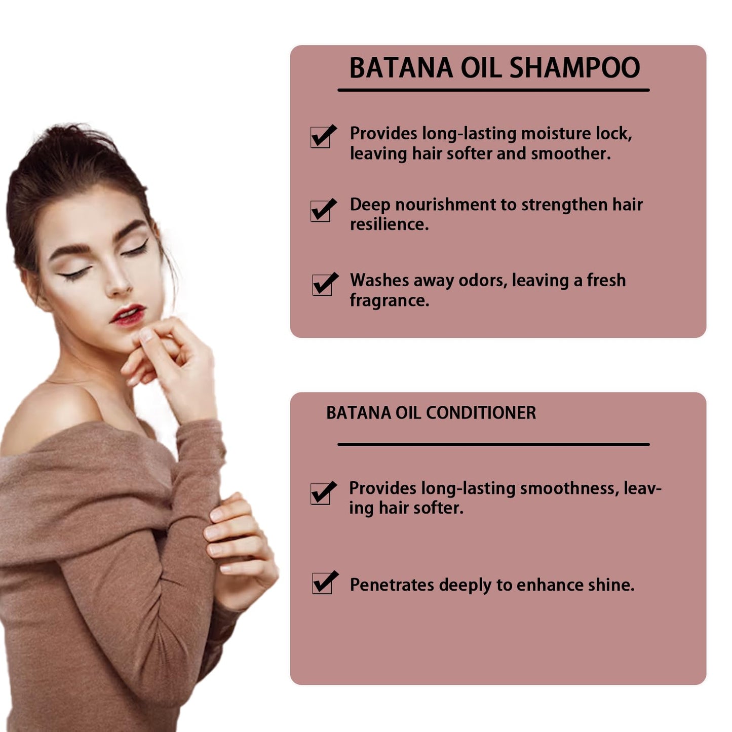 DMQ Batana Oil for Hair Care Set,Batana Oil Shampoo and Conditioner,Deep Nourish Scalp,Restores Damaged Hair,Natural Hair Growth Oil Effective Against Regional Alopecia,Smooth Hair Travel Set