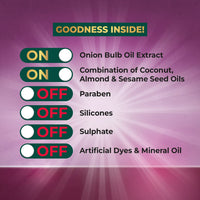Vasmol Onion Hair oil | Helps control hair fall I Strengthens hair I Enriched with Coconut oil, Sesame oil, and Almond Oil I For shiny smooth hair I 200ml