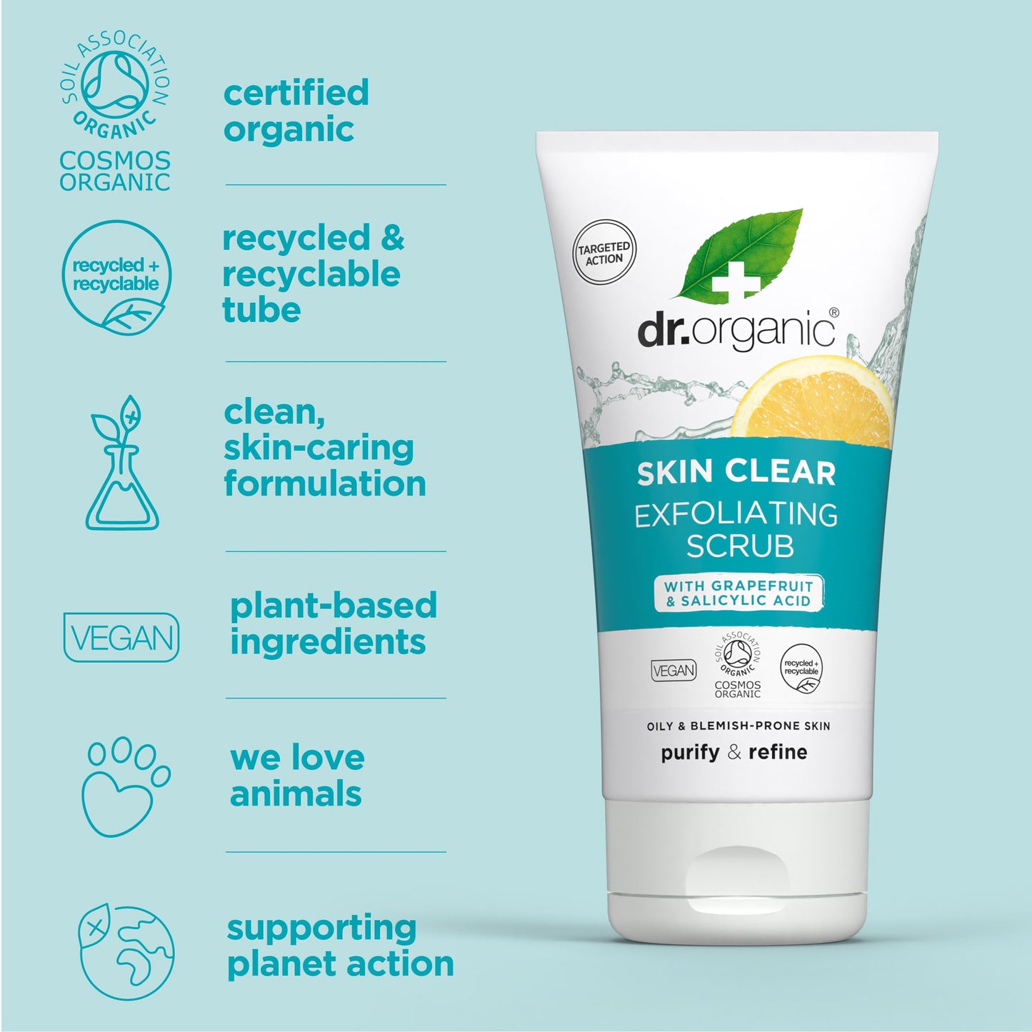 Dr. Organic Dr Organic Skin Clear Exfoliating Scrub 150ml