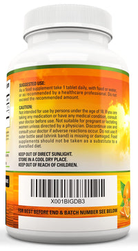 Vitamin C 1500mg per Tablet, High Strength 180 Vegan Tablets, Food Supplement, 6 Month Supply - Made in UK