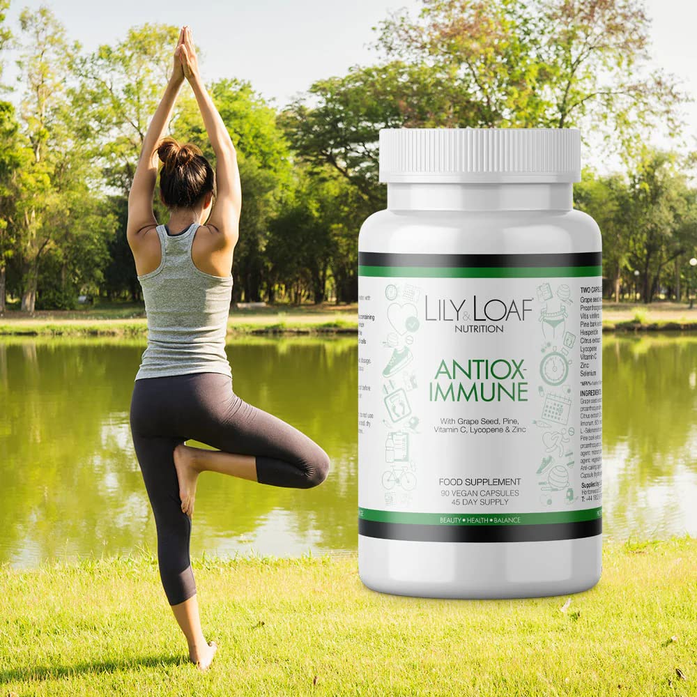 LILY & LOAF Antiox-Immune | Grapeseed, Zinc, Vitamin C, Lycopene | 90 Vegan Capsules | 45-Day Supply