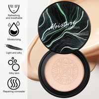 LOPHE Mushroom Head Air Cushion CC Cream, Moisturizing & Oil Control Foundation Cover Concealer, Long Lasting Air Cushion CC Cream with Mushroom Makeup Sponge, Liquid Foundation CC Cream for Women Makeup