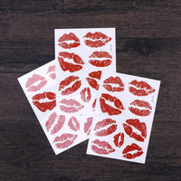 Healifty 6pcs Red Lip Stickers Kiss Stickers Decals Temporary Tattoo Stickers Waterproof Tattoo Decorative Stickers for Neck Leg Face Chest Water Bottle