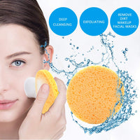 Zngou 12Pcs Large Facial Sponges Reusable Natural Round Puff Mask Cleansing Sponges Make Up Remover Cellulose Pads for Face Wash Facial Cleaning SPA