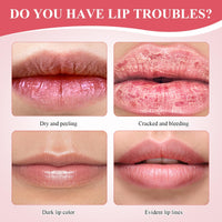 Liameph 2 Pcs Black Honey Lipstick Black Lip Gloss Black Honey Lip Oil Pink Honey Honey Lipstick Set Black & Pink Moisture Shine Lipstick Honey Lip Balm and 2 White Lip Brush Suitable for Dry Lips