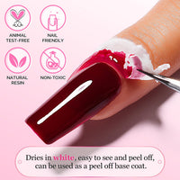 AIMEILI Liquid Latex Peel Off Tape Cuticle Guard Polish Barrier Skin Protector for Nail Art White Odorless 15 ML