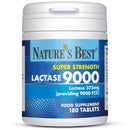 NATURE'S BEST Super Strength Lactase Tablets 9000 FCC Enzyme Units | Max Strength Digestive Enzyme | 60/180 Tablets | Helps Digest Lactose in Milk & Dairy | Support for Lactose Intolerance | UK Made (180 Tablets)