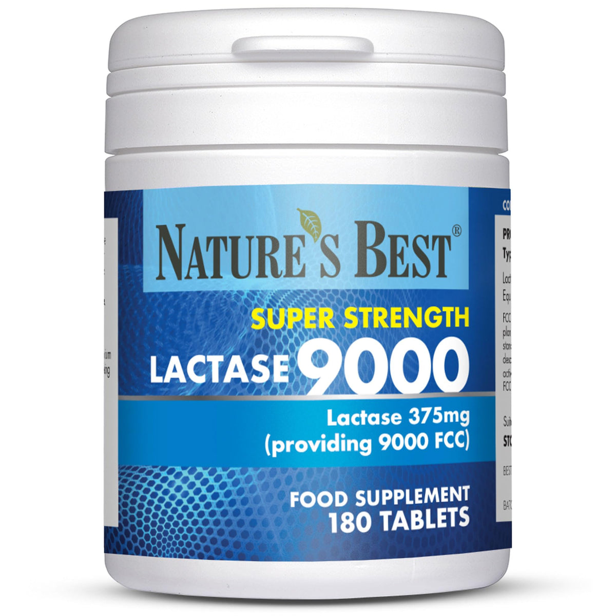 NATURE'S BEST Super Strength Lactase Tablets 9000 FCC Enzyme Units | Max Strength Digestive Enzyme | 60/180 Tablets | Helps Digest Lactose in Milk & Dairy | Support for Lactose Intolerance | UK Made (180 Tablets)