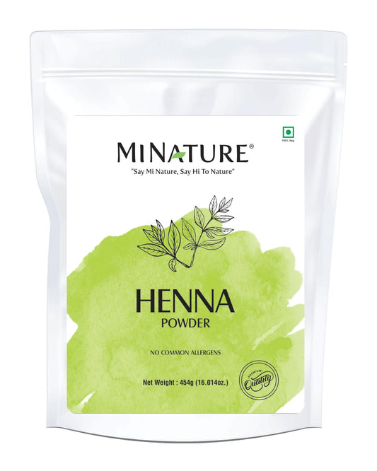 minature mi nature Henna Powder (Lawsonia inermis) | Natural Hair Color| Mehandi Powder for Hair | from Rajasthan| Presevative Free | 454gm (16.01 Oz) hair dye |pure and natural | no preservative