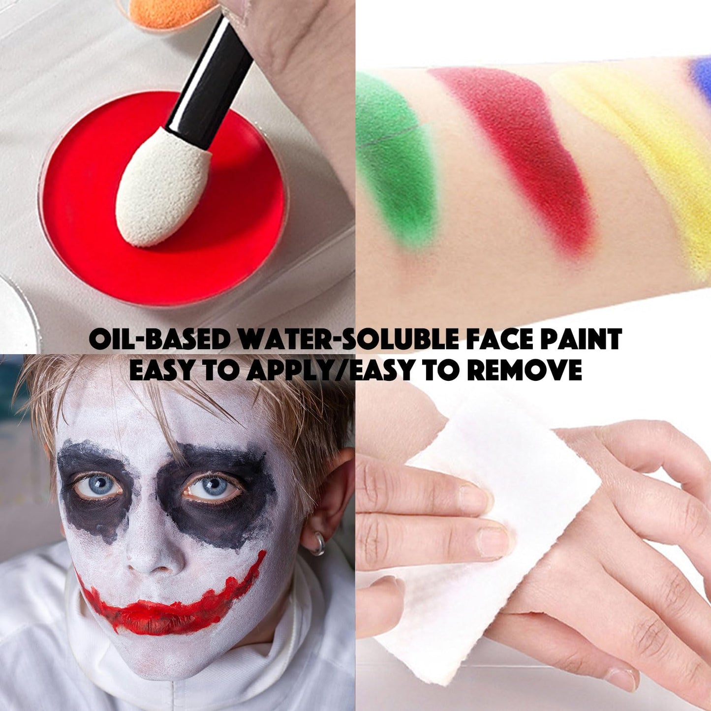 LYNTYAOU Red Body Face Paint, Professional Matte Oil Based Painting, Washable Safe Colors Non-toxic, Highly Pigmented Make up Palettes, Gift for Adults Halloween Christmas Carnival