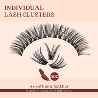 Higu clace Individual Lashes Cluster 320pcs, D curl Lash Clusters 50D DIY Individual Eyelashes 12-18mm Mixed,Wispy Lash Extension Clusters Reusable False Lashes Clusters(50D Dcurl 12-18mm)