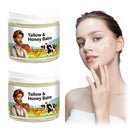 Kenmohuo 2PC Tallow and Honey Balm, Beef Tallow Skin Care Face Cream, Facial Balms Skincare, Handmade Natural Body Moisturizer for Smooth, Hydrated Skin (60g*2)