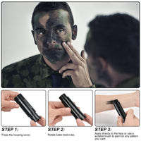 Aomig Black Face Paint Stick, Eye Face Body Paint Stick Colors Tube Waterproof Face Paint For Sports Baseball Softball Football Athletes Halloween Game Cosplay Costume Party Makeup Stick