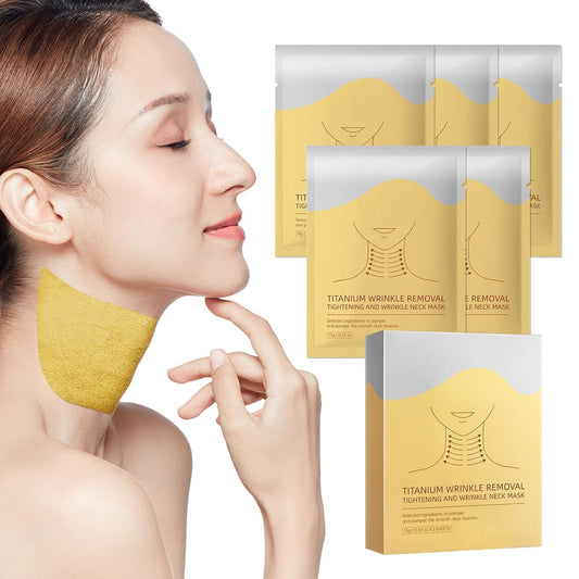 Tpyag Anti-wrinkle Neck Mask,Anti Wrinkle Patches，Neck Mask with Peptides & Hyaluronic Acid, Firming & Wrinkle-Reducing, Non-Slip Fit for Women & Men,5 Pieces