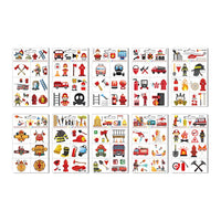 Distillerie des Cévennes 10 Pcs Fire Fake Tattoo Firefighter Temporary Tattoos Waterproof Firetruck Tattoo Sticker for Fire Education Theme Party